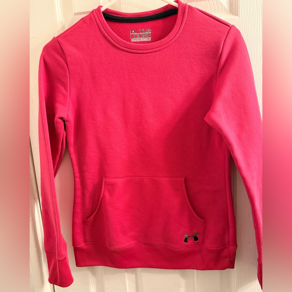 Under Armour Vibrant Pink Hoodie youth large